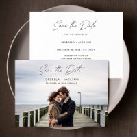 Modern Double Sided Photo Wedding Save The Date