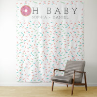 Modern Doughnut Baby Shower Backdrop Photo Booth
