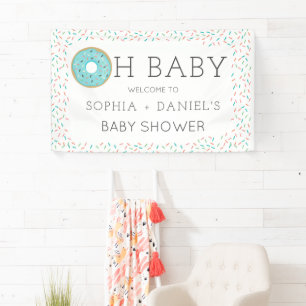 Modern Doughnut Baby Shower Vinyl Welcome Banner
