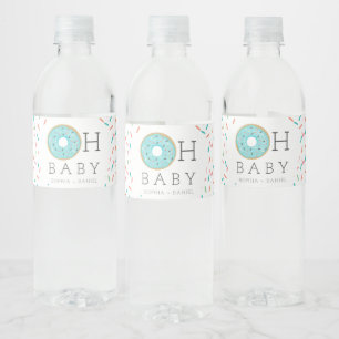 Modern Doughnut Baby Shower Water Bottle Labels