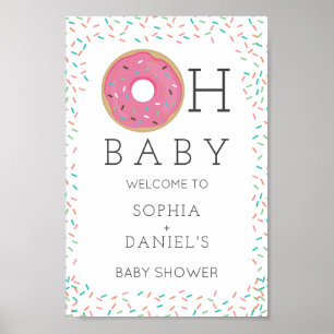Modern Doughnut Baby Shower Welcome Sign