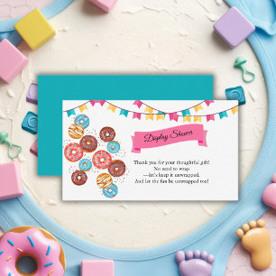 Modern Doughnut Baby Sprinkles Baby Shower Enclosure Card