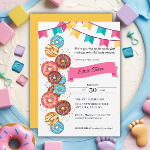 Modern Doughnut Baby Sprinkles Baby Shower Invitation