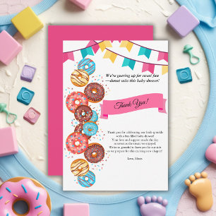 Modern Doughnut Baby Sprinkles Baby Shower Thank You Card