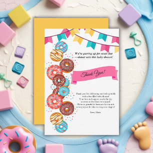 Modern Doughnut Baby Sprinkles Baby Shower Thank You Card