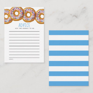 Modern Doughnut Boys Baby Shower Sprinkle Advice Card