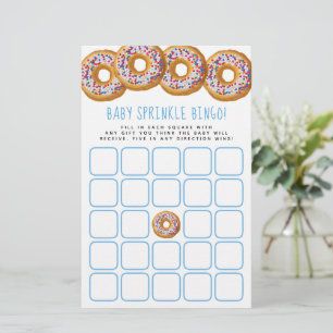 Modern Doughnut Boys Baby Shower Sprinkle Bingo
