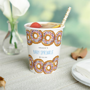 Modern Doughnut Boys Baby Shower Sprinkle Paper Cups