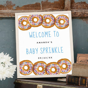 Modern Doughnut Boys Baby Shower Sprinkle Welcome Poster