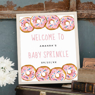 Modern Doughnut Girls Baby Shower Sprinkle Welcome Poster