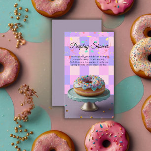 Modern Doughnut Sprinkles Chequered Baby Shower Enclosure Card