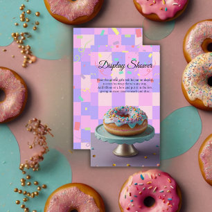 Modern Doughnut Sprinkles Chequered Baby Shower Enclosure Card