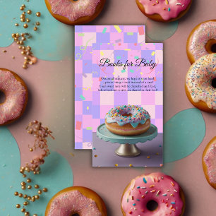 Modern Doughnut Sprinkles Chequered Baby Shower Enclosure Card