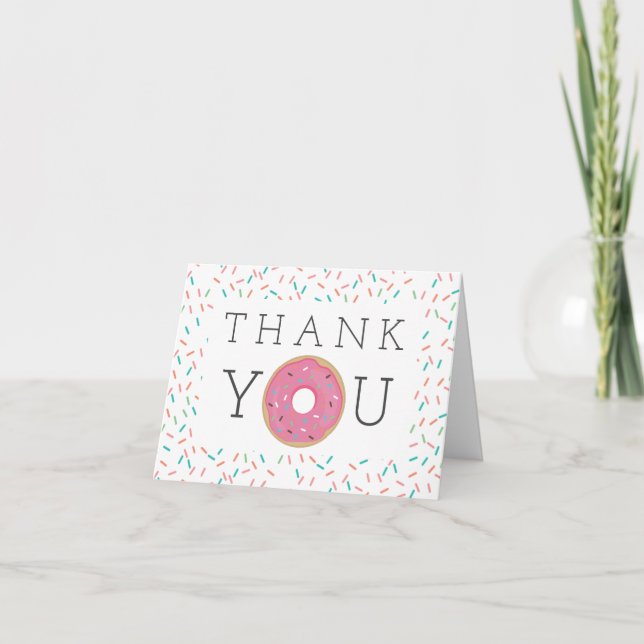 Modern Doughnut Thank You Cards (Front)