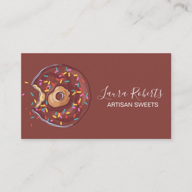 Modern Doughnuts Artisan Sweets Bakery  Business C Card (Front)