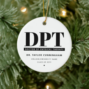 Modern DPT Doctor of Physical Therapy Graduation Ceramic Tree Decoration