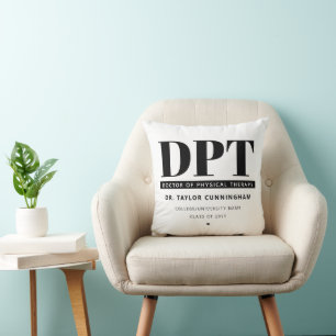 Modern DPT Doctor of Physical Therapy Graduation Cushion