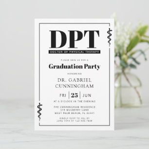 Modern DPT Doctor of Physical Therapy Graduation Invitation