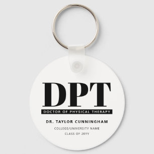 Modern DPT Doctor of Physical Therapy Graduation Key Ring