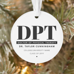 Modern DPT Doctor of Physical Therapy Graduation Ornament