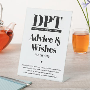 Modern DPT Graduation Party Advice & Wishes  Pedestal Sign