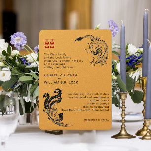 Modern Dragon-Phoenix Chinese Wedding Invitation