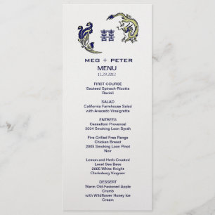Modern Dragon-Phoenix Chinese Wedding Menu