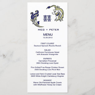 Modern Dragon-Phoenix Chinese Wedding Menu