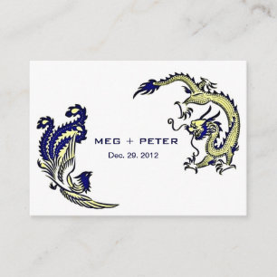 Modern Dragon-Phoenix Chinese Wedding RSVP Enclosure Card