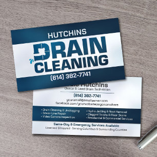 Modern Drain Cleaning & Sewer Services Business Card