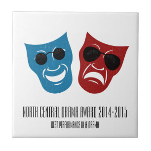 Modern Drama Masks with Sunglasses Design Tile