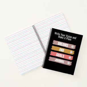 Modern Dreams and Goals Write Your Vision Down  Notebook