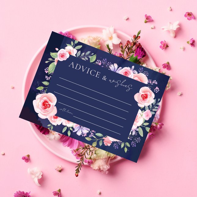 Modern Dreamy Floral Bridal Shower Advice & Wishes Enclosure Card (Creator Uploaded)