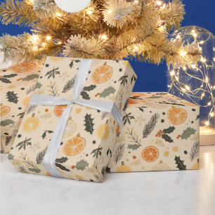 Modern Dried Citrus Winter Baby Shower Wrapping Paper