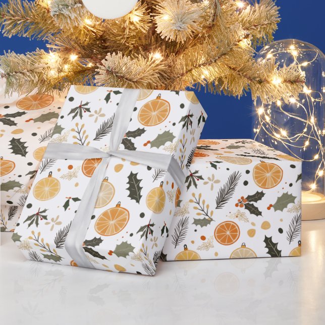 Modern Dried Citrus Winter Baby Shower  Wrapping Paper (Holidays)