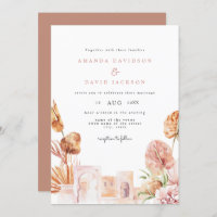 Modern Dried Leaves Desert Western Boho Wedding