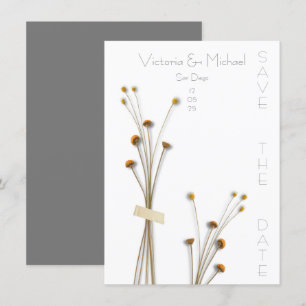 Modern Dried Meadow Flowers Save the Date Invitation