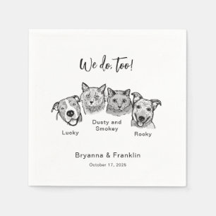 Modern Drink On Me 4 Pets Dog Wedding  Napkins