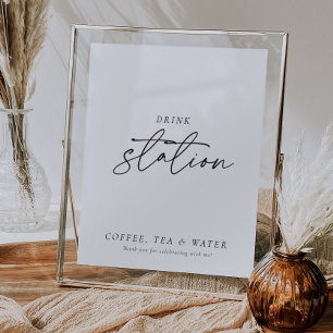 Modern Drink Station Sign Bridal Shower