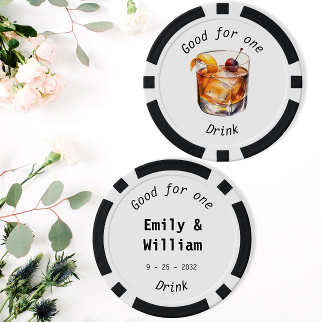Modern Drink Token Names Date Wedding (Modern Drink Token Names Date Wedding)