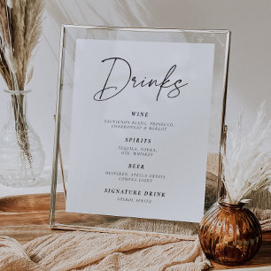 Modern Drinks Sign Bridal Shower