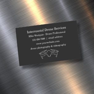 Modern Drone Aerial Photography & Videography Magnetic Business Card