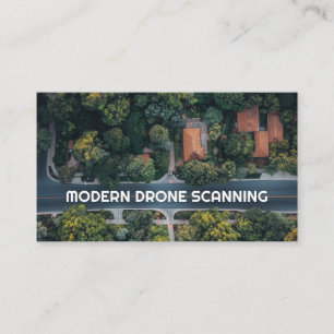Modern Drone Scanning Skyline Photography Business Card