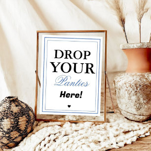Modern Drop Your Panties Bachelorette game sign 