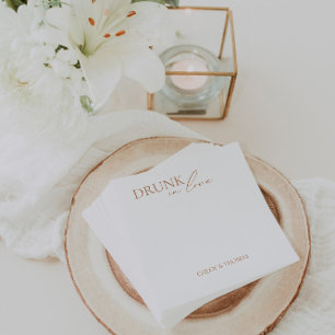 Modern "Drunk in Love" Napkins for Wedding Bar