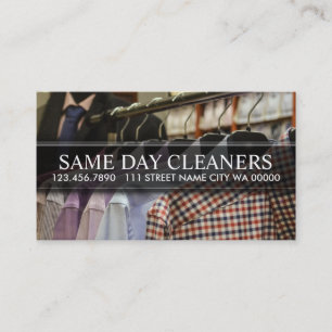 Modern Dry Cleaning Cleaners Business Card