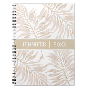 Modern Dry Palm Leaf Boho Name Script Notebook