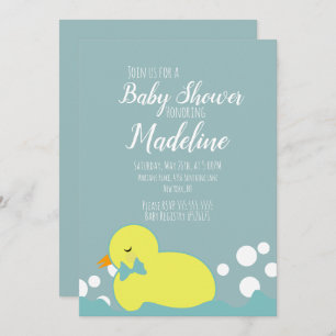 Modern  Ducks Yellow Warm Baby Shower  Invitation