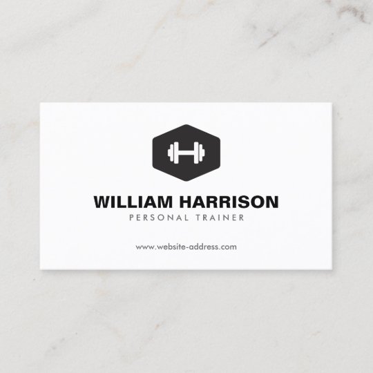 Modern Dumbbell Logo For Personal Trainer Fitness Business Card Zazzle Co Uk