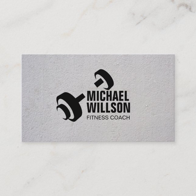 Modern Dumbbell Logo Personal Trainer  Business Card (Front)
